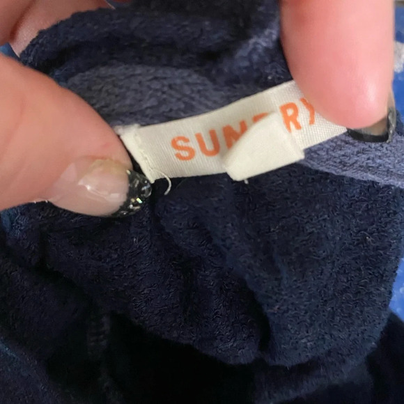 Sundry Navy Star Print Hoodie - Picture 5 of 11